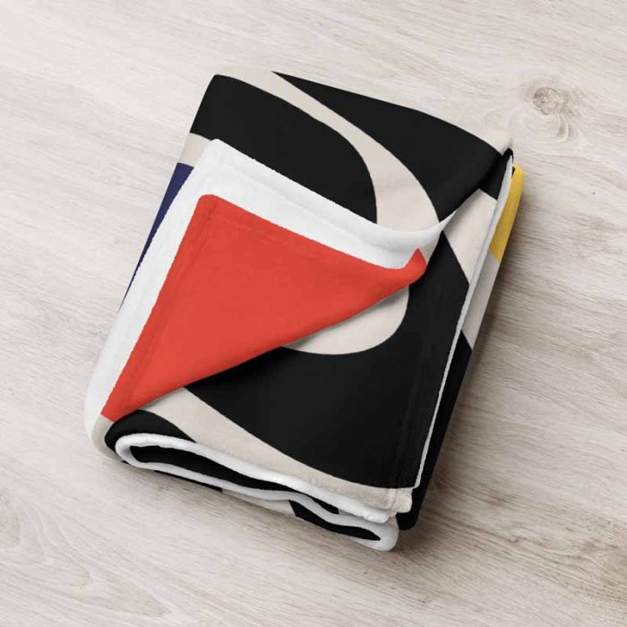 Boho Abstract Print Throw Blanket - Image 4