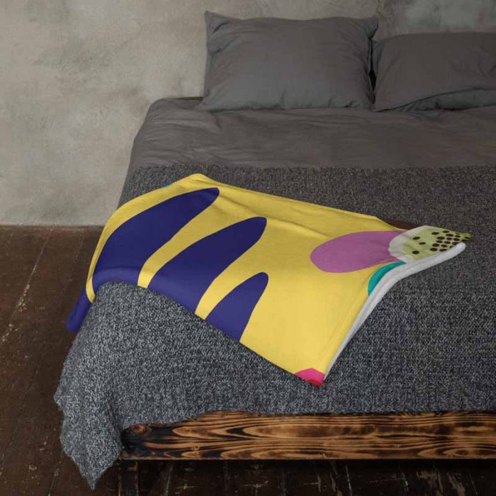 Stop Think Before You Act Poster – Colorful Hand Design Trendy Colorful Throw Blanket - Image 3