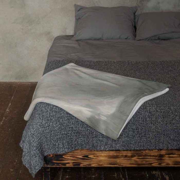 Muted Tone Landscape Painting | Calm Abstract Art Throw Blanket - Image 4
