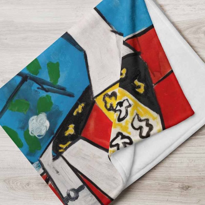 Portrait of Jacqueline Roque by Picasso – Stylized Profile Portrait Throw Blanket - Image 6
