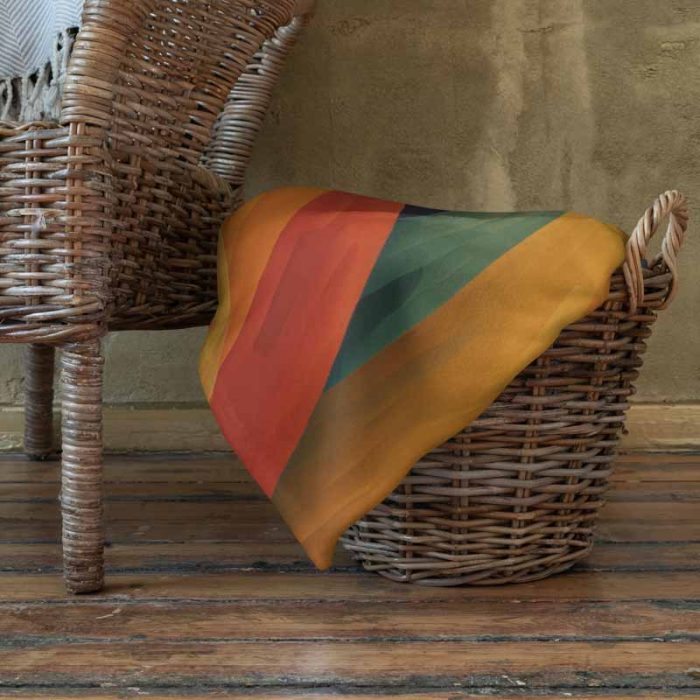 Woman in Colorful Dress: Art Deco Painting Throw Blanket - Image 4