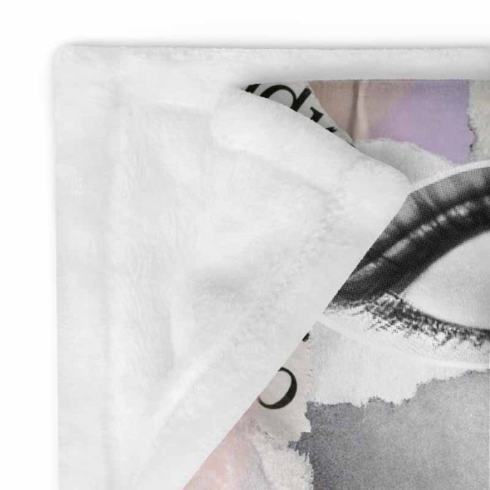 Fragmented Portrait Collage – Courage and Inner Strength Art Trendy Colorful Throw Blanket - Image 6