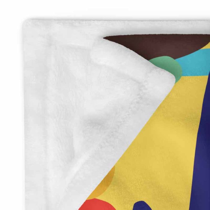 Stop Think Before You Act Poster – Colorful Hand Design Trendy Colorful Throw Blanket - Image 4