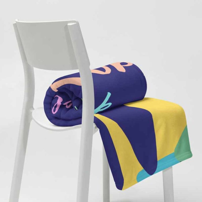 Stop Think Before You Act Poster – Colorful Hand Design Trendy Colorful Throw Blanket - Image 7
