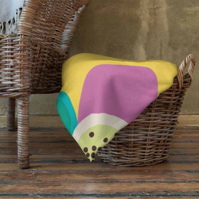 Stop Think Before You Act Poster – Colorful Hand Design Trendy Colorful Throw Blanket - Image 9