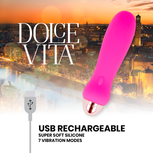 DOLCE VITA - VIBRADOR RECARREGÁVEL CINCO PINK 7 VELOCIDADES - Image 4