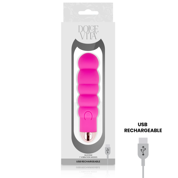 DOLCE VITA - VIBRADOR RECARREGÁVEL SEIS PINK 7 VELOCIDADES - Image 3