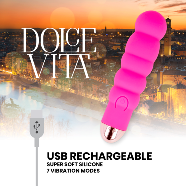 DOLCE VITA - VIBRADOR RECARREGÁVEL SEIS PINK 7 VELOCIDADES - Image 4