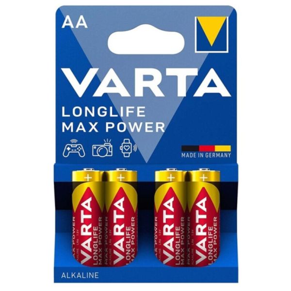 VARTA - BATERIA ALCALINA MAX POWER AA LR6 4 UNIDADES