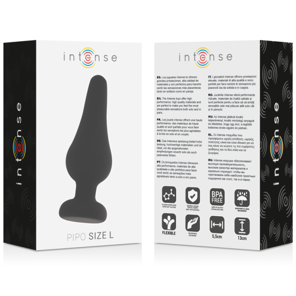 PLUGUE ANAL INTENSO PIPO L SILICONE PRETO 13 CM - Image 4