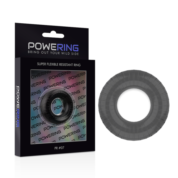 POWERING- ANEL PARA PÊNIS SUPER FLEXÍVEL E RESISTENTE 4,5CM PR07 PRETO - Image 5