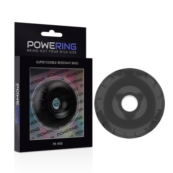 POWERING- ANEL PARA PÊNIS SUPER FLEXÍVEL E RESISTENTE 5CM PR08 PRETO - Image 4