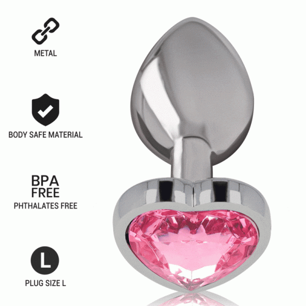 INTENSO - CORAÇÃO ROSA DE ALUMÍNIO METAL PLUGUE ANAL TAMANHO L - Image 7