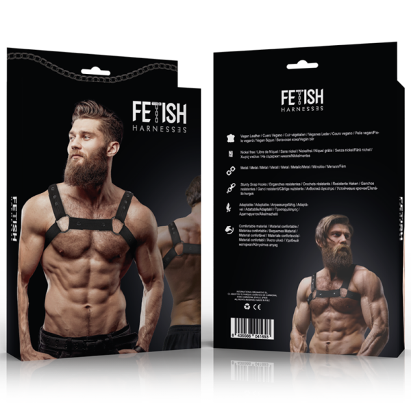 FETISH SUBMISSIVE ATTITUDE - ARNÊS ESPORTIVO DE PEITO DE NEOPRENE AJUSTÁVEL PARA HOMENS - Image 4