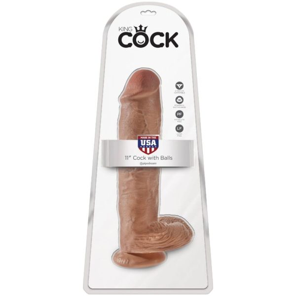 KING COCK - PÊNIS REALÍSTICO COM BOLAS 22,6 CM CARAMELO - Image 6