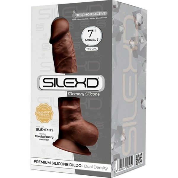 SILEXD - MODELO 1 PÊNIS REALÍSTICO PREMIUM SILEXPAN SILICONE CASTANHO 17,5 CM - Image 3