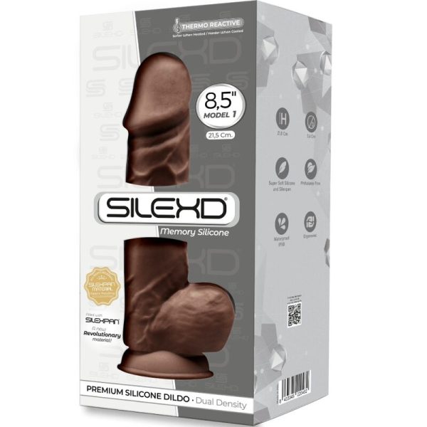 SILEXD - MODELO 1 PÊNIS REALÍSTICO PREMIUM SILEXPAN SILICONE CASTANHO 21,5 CM - Image 3