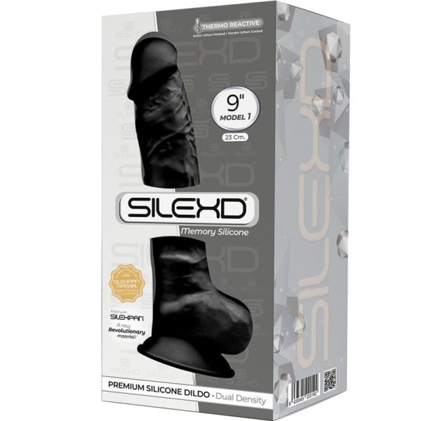 SILEXD - MODELO 1 PÊNIS REALÍSTICO PREMIUM SILEXPAN SILICONE PRETO 23 CM - Image 3