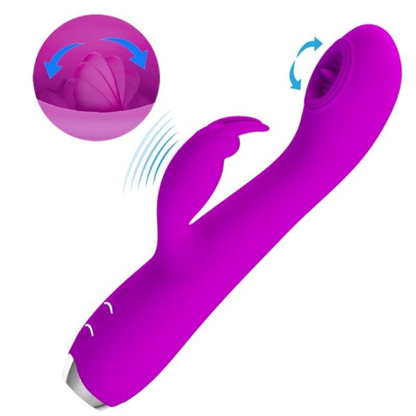 PRETTY LOVE - VIBRADOR RECARREGVEL RACHEL COM SUCKER ROXO - Image 5