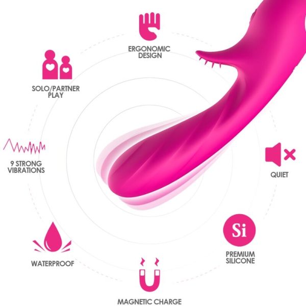 ARMONY - VIBRADOR ROMANCE COM ESTIMULADOR FÚCSIA - Image 3