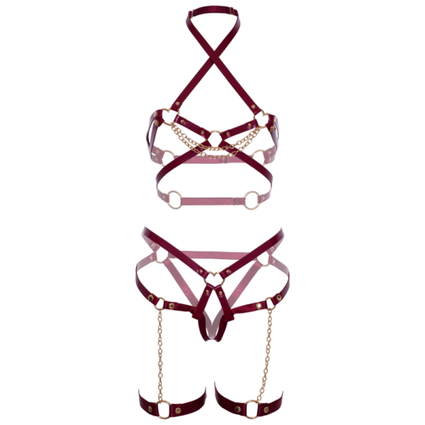 LEG AVENUE - HARNESS BRA & HEART GARTER - Image 6