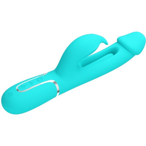 PRETTY LOVE - VIBRADOR COELHO DEJON 3 EM 1 MULTIFUNO AQUA VERDE - Image 3