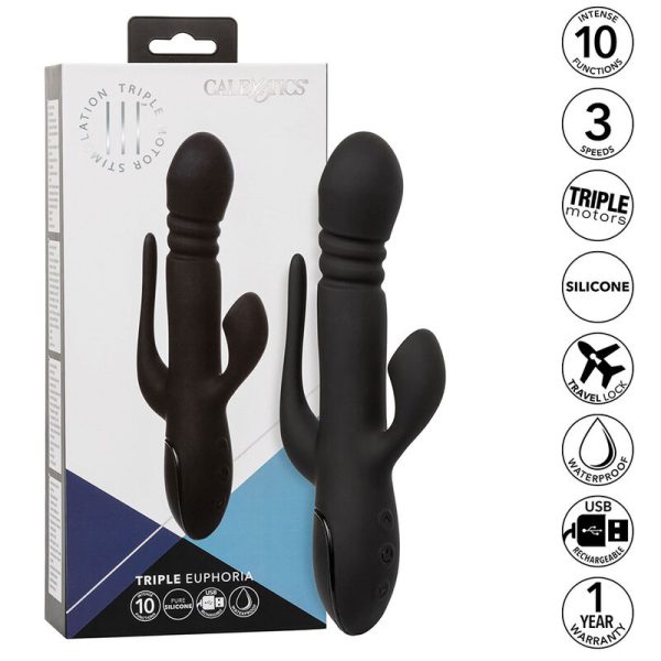 CALIFORNIA EXOTICS - VIBRADOR TRIPLO EUPHORIA PRETO - Image 2