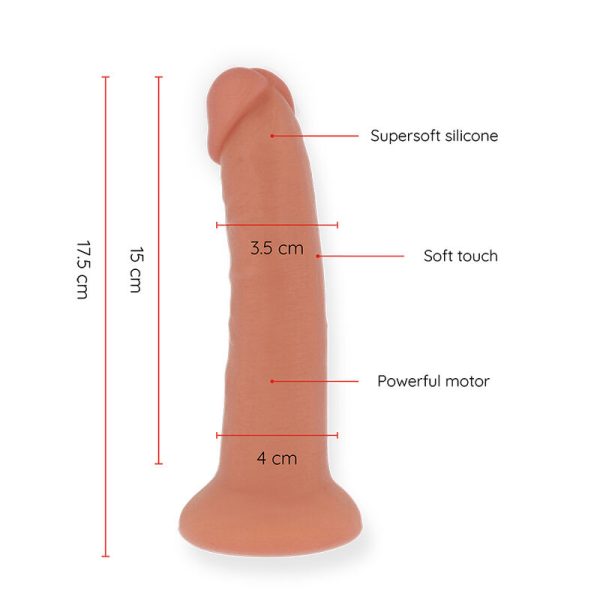 ONINDER - VIBRADOR PEQUENO BOGOTÁ DILDO 9 VELOCIDADES NATURAL 22 CM -O- 4,5 CM - APLICATIVO GRATUITO - Image 3