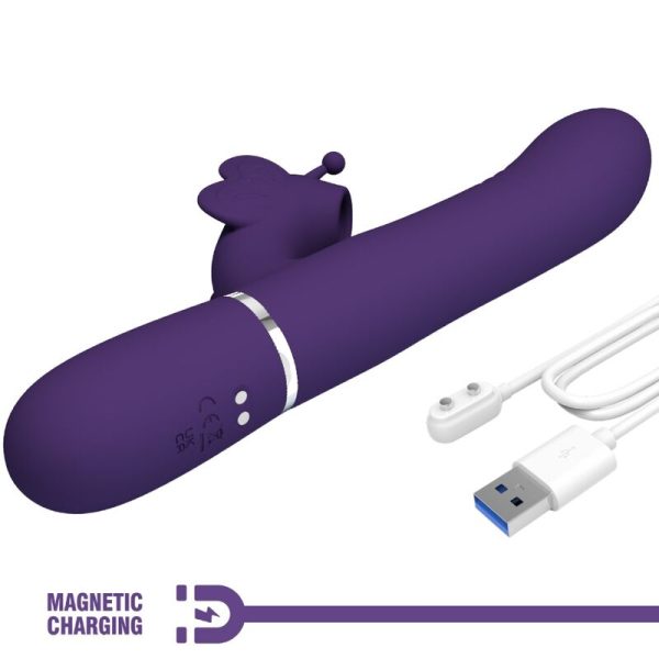 PRETTY LOVE - VIBRADOR COELHO MULTIFUNÇÕES 4 EM 1 BORBOLETA ROXO - Image 9