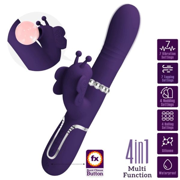 PRETTY LOVE - VIBRADOR COELHO MULTIFUNÇÕES 4 EM 1 BORBOLETA ROXO - Image 10