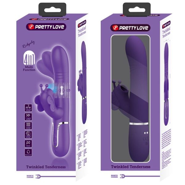 PRETTY LOVE - VIBRADOR COELHO MULTIFUNÇÕES 4 EM 1 BORBOLETA ROXO - Image 11