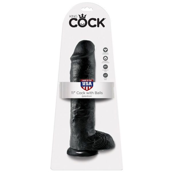 KING COCK 11" GALO PRETO COM BOLAS 28 CM - Image 2