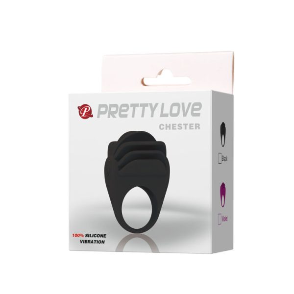 PRETTY LOVE CHESTER ANILLO VIBRADOR NEGRO - Image 9