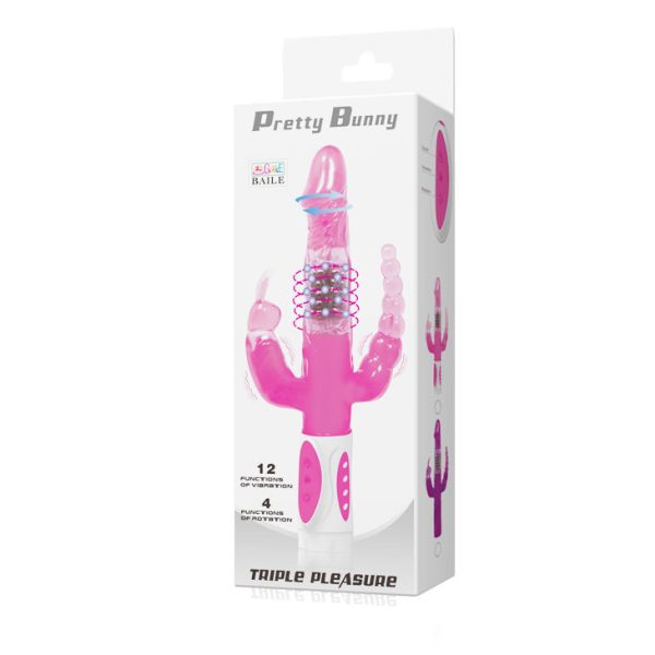 BAILE PRETTY BUNNY TRIPLE VIBRADOR ROTADOR - Image 7