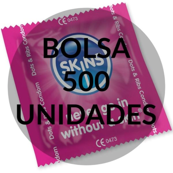 SKINS -  SACO PONTOS E TIRAS DE PRESERVATIVOS SKINS 500 UNIDADES - Image 2