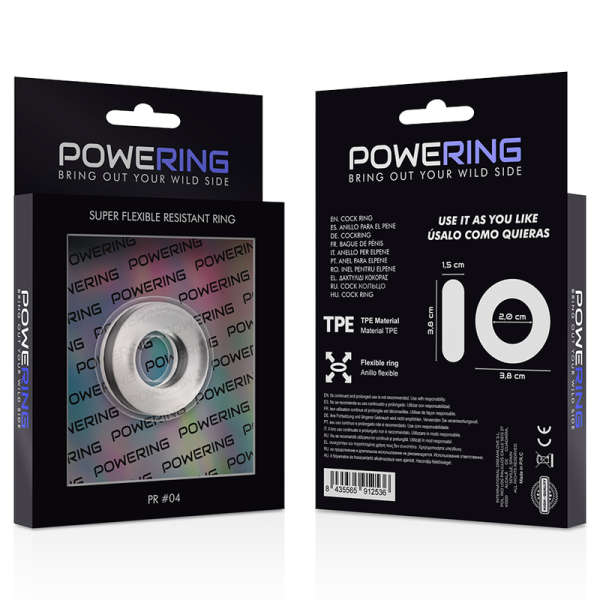 POWERING- ANEL PARA PÊNIS SUPER FLEXÍVEL E RESISTENTE 3,8CM PR04 TRANSPARENTE - Image 12