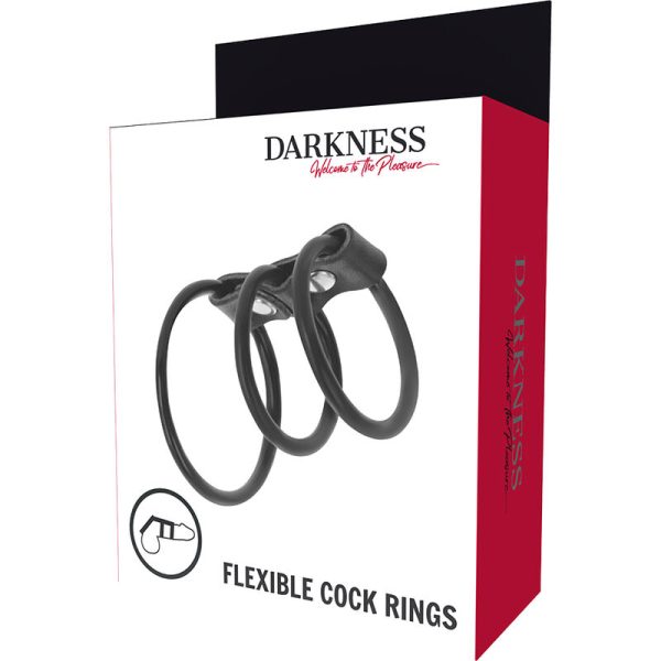 DARKNESS - CONJUNTO DE 3 ANÉIS PARA O PÉNIS FLEXÍVEIS - Image 4