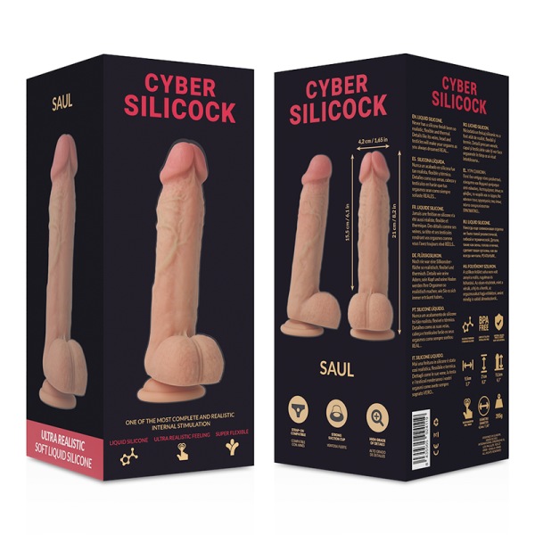 CYBER SILICOCK STRAP-ON SAUL SILICONE LÍQUIDO COM 3 ANÉIS GRÁTIS - Image 8