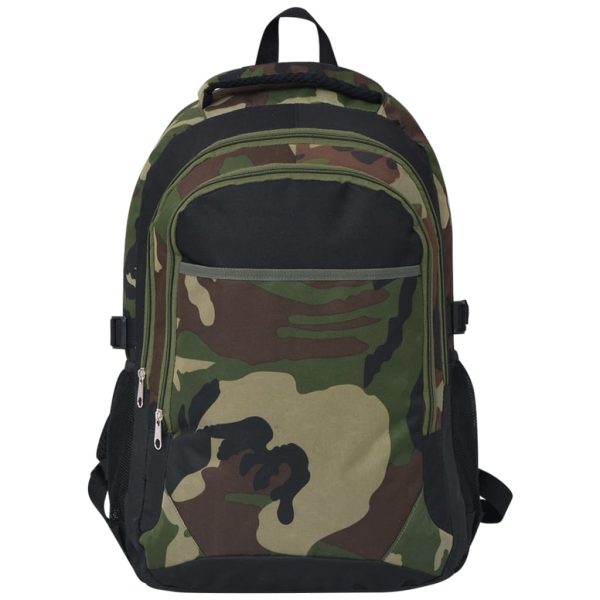 Mochila escolar 40 L preto e camuflagem - Image 2