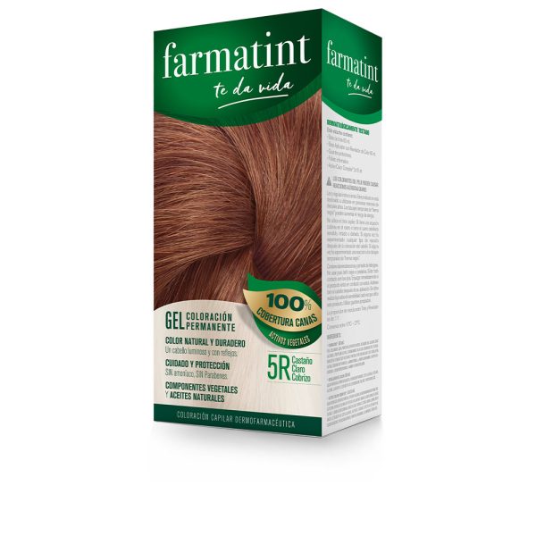 FARMATINT GEL coloración permanente #5r-castaño claro cobrizo 5 u