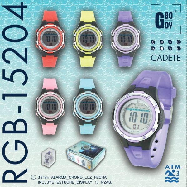 RELOJ G-BODY LCD CADETE C/EST. WR30M