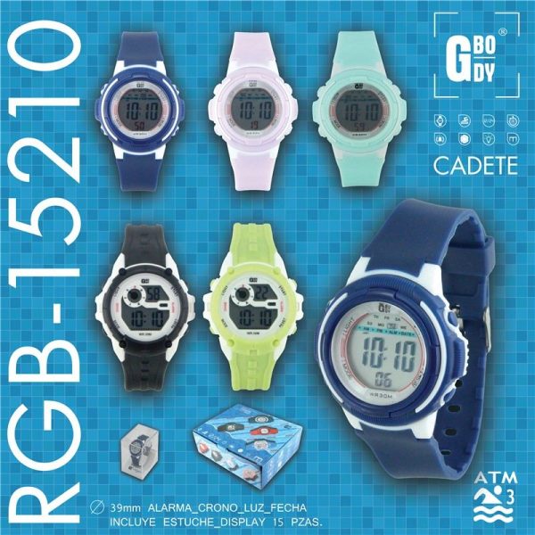 RELOJ GBODY LCD - CADETE - C/ ESTUCHE - WR30M