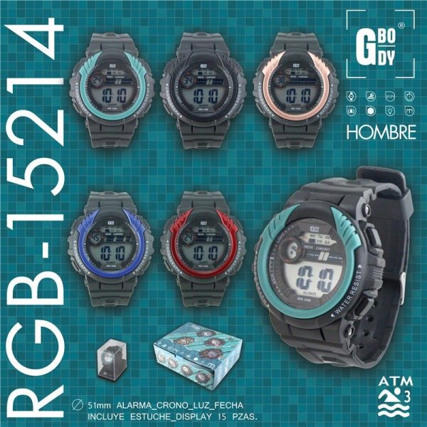 RELOJ GBODY LCD - HOMBRE - C/ ESTUCHE - WR30M