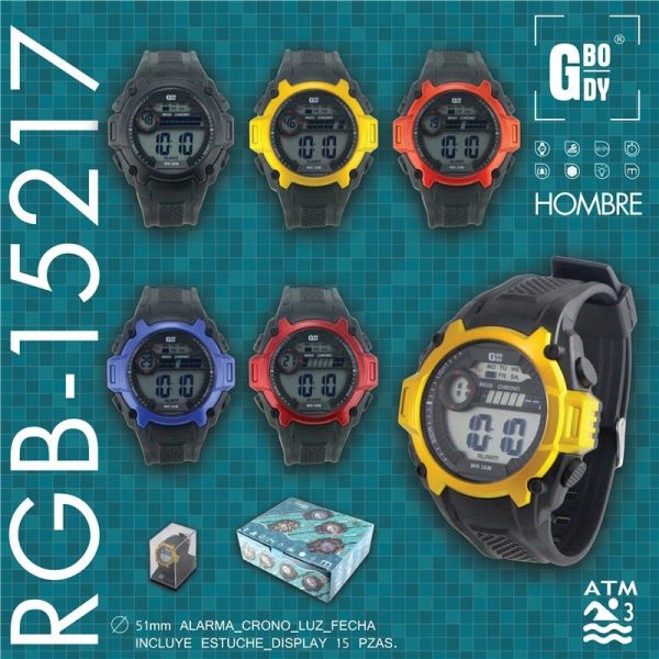 RELOJ GBODY LCD - HOMBRE - C/ ESTUCHE - WR30M