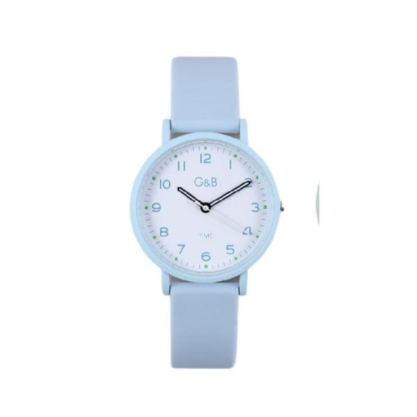 RELOJ GB UNISEX SILICONA REDONDO ESFERA BLANCA