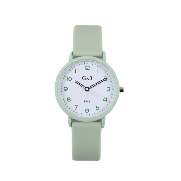 RELOJ GB UNISEX SILICONA REDONDO ESFERA BLANCA