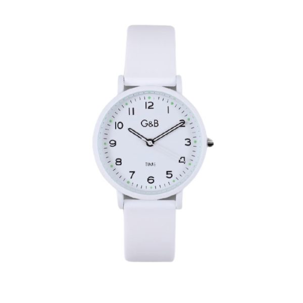 RELOJ GB UNISEX SILICONA REDONDO ESFERA BLANCA