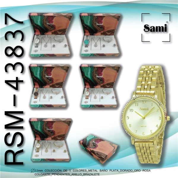 CONJUNTO SAMI SRA RELOJ + COLGANTE + BRAZALETE + PTE + ANILLO