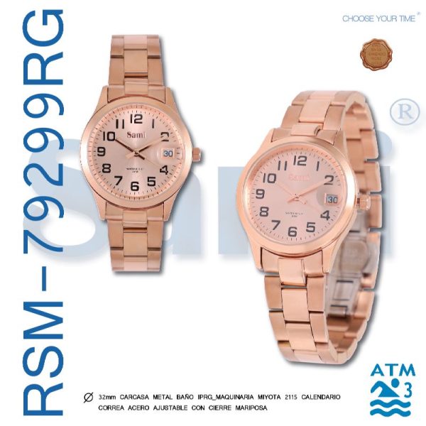 Reloj Sami sra 12 nos FECHA 3ATM IPRG correa acero