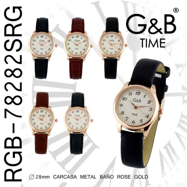 RELOJ MUJER PIEL CLASICO NºS MARRON / NEGRO - ORO ROSA